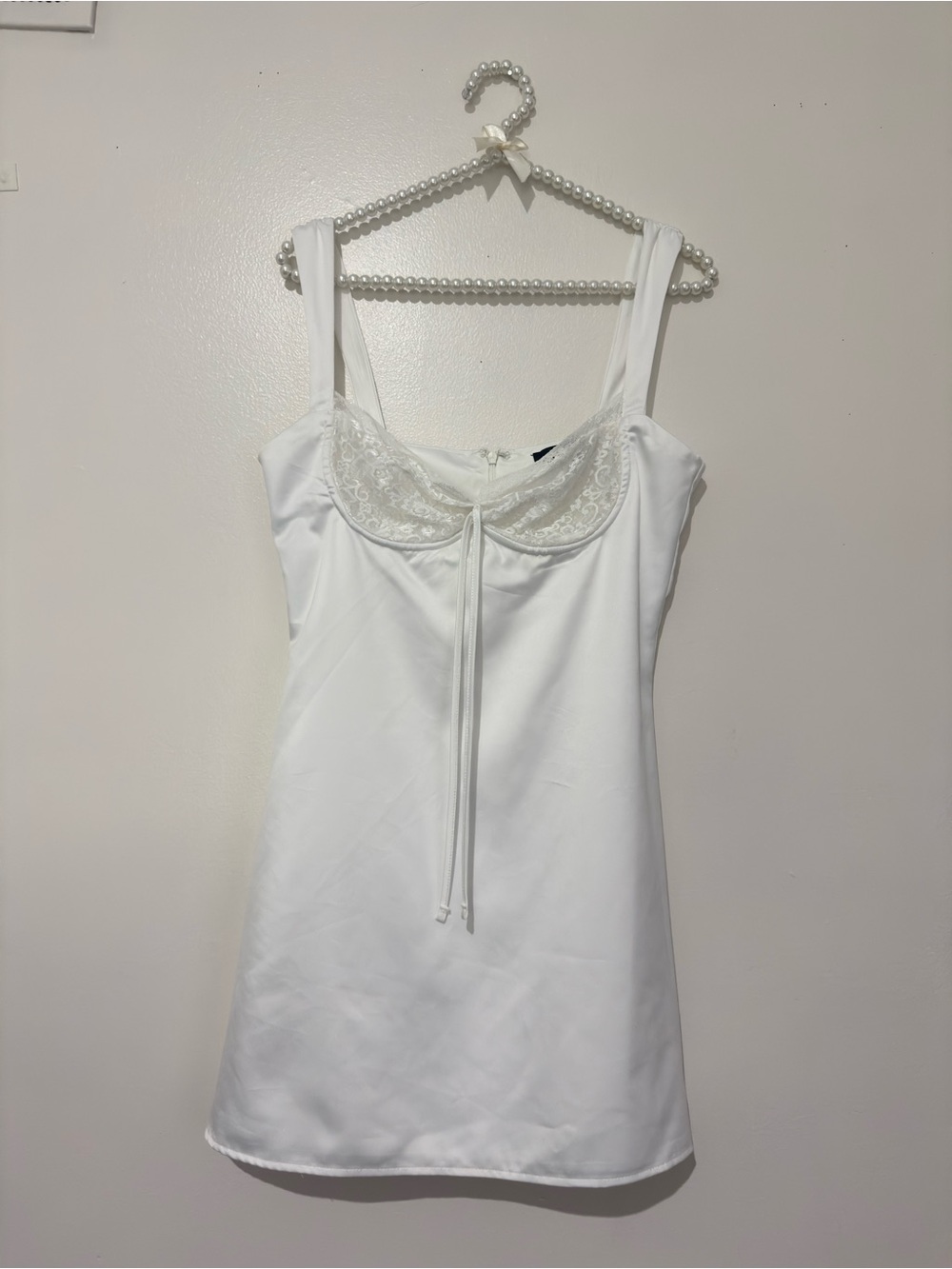White Lace-Trim Slip Dress - Women